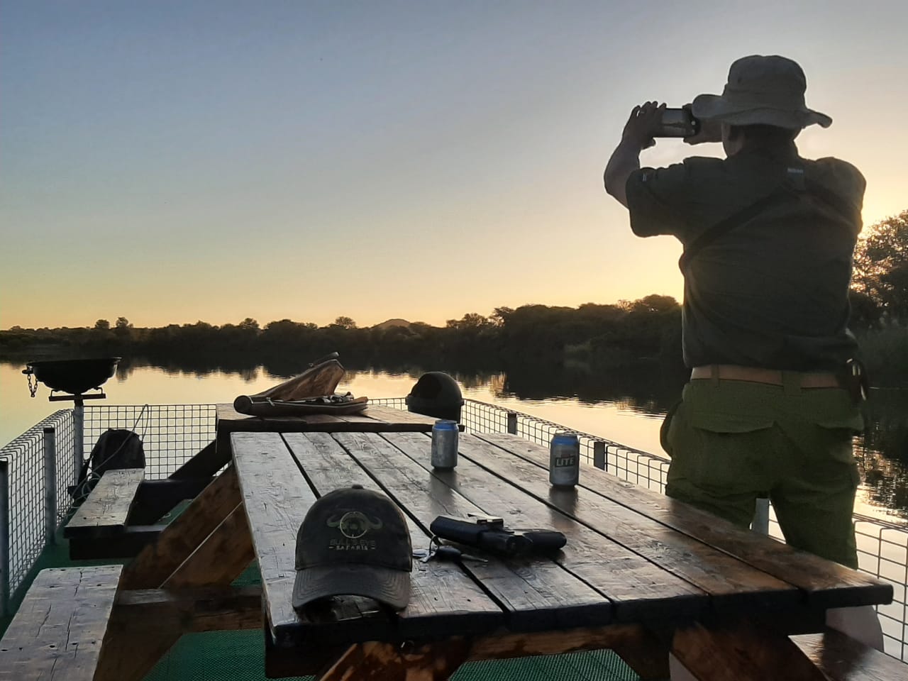 A client enjoy the view of the river